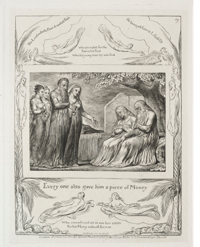 Kniha Job: Pl. 19, Každý mu také dal nějaký peníz, 1825. od William Blake