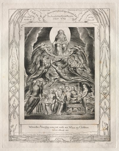 Kniha Job: Pl. 2, Když Všemohoucí byl ještě se mnou, Když mé Děti / byly o mně od William Blake