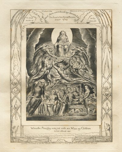 Kniha Job: Pl. 2, Když Všemohoucí byl ještě se mnou, Když mé Děti / byly o mně od William Blake