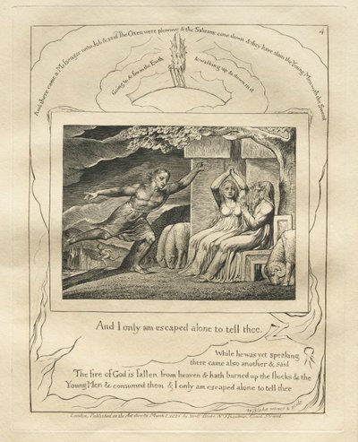 Kniha Job: Pl. 4, A já jsem utekl jen sám, abych ti to řekl od William Blake