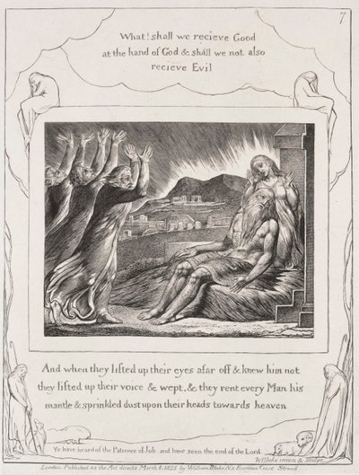 Kniha Job: Pl. 7 A když pozdvihli oči své od William Blake