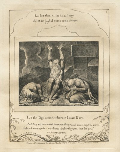 Kniha Job: Pl. 8, Nechť zahyne den, ve kterém jsem se narodil od William Blake