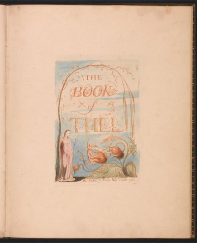 Kniha Thel, deska 2, titulní stránka od William Blake