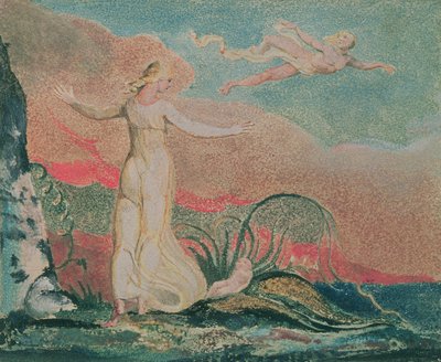 The Book of Thel; Deska 4 Thel in the Vale of Har, 1794 (barevně tištěný reliéfní lept) od William Blake
