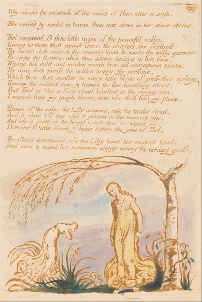 Kniha Thel, talíř 4, Proč by měla milenka. . . . od William Blake