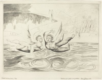 Kruh zkorumpovaných úředníků; Devils Mauling navzájem od William Blake