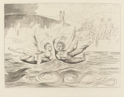 Kruh zkorumpovaných úředníků; ďáblové, kteří se navzájem obtěžují od William Blake