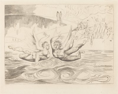 Kruh zkorumpovaných úředníků; ďáblové, kteří se navzájem obtěžují od William Blake