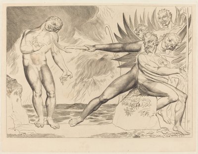 Kruh zkorumpovaných úředníků; The Devils Tormenting Ciampolo od William Blake