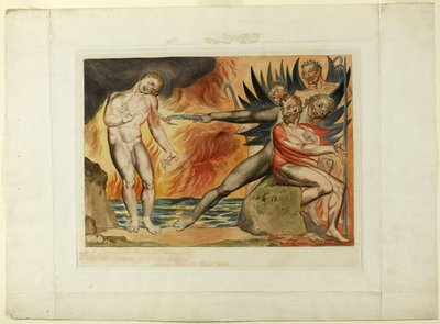 Kruh zkorumpovaných úředníků; The Devils Tormenting Ciampolo. Inferno, zpěv XXII od William Blake