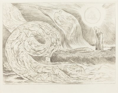 Kruh chtivých: Paolo a Francesca, 1827. od William Blake
