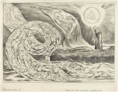 Kruh chtivých: Paolo a Francesca, 1827. od William Blake