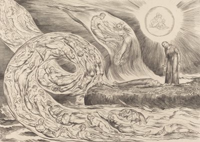 Kruh chtivých: Paolo a Francesca, 1827. od William Blake