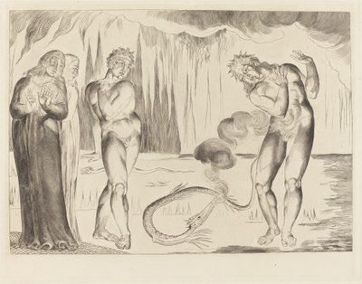 Kruh zlodějů; Buoso Donati Napaden hadem od William Blake