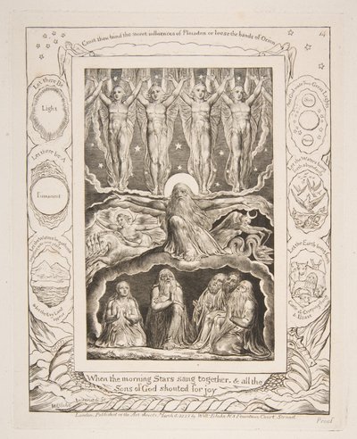 Stvoření, z ilustrací Knihy Job, 1825-26. od William Blake