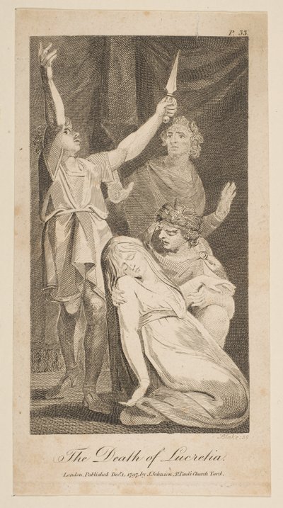 Smrt Lucretie, z Allensových nových a nestranných římských dějin, 1797. od William Blake