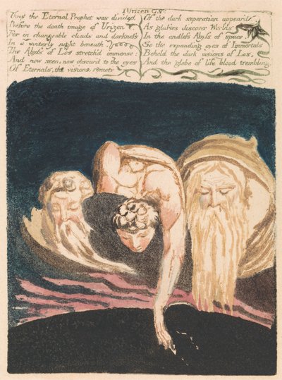 První kniha Urizenova, deska 13, „Tak byl Věčný prorok rozdělen...“ (Bentley 15) od William Blake