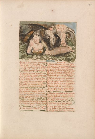 The First Book of Urizen, Plate 26, The Ox in the Slaughter House Moans .... (Bentley 25) od William Blake