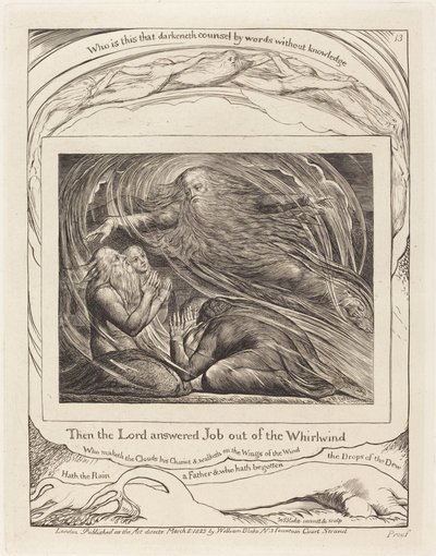 Pán odpovídá Jobovi z Vichru od William Blake