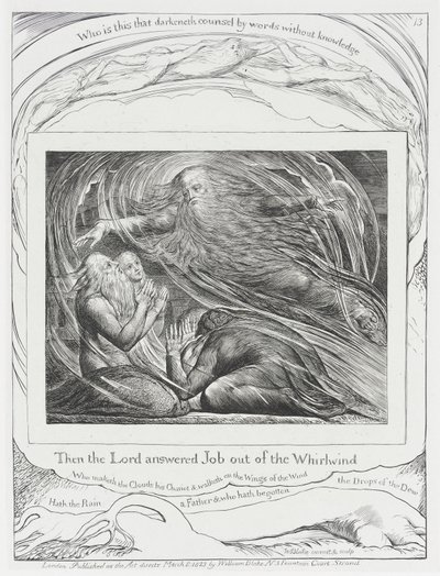 Hospodin odpovídá Jóbovi z vichřice od William Blake