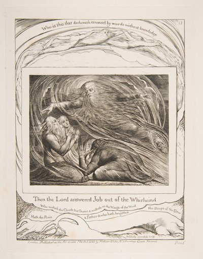 The Lord Answering Job out from the Whirwind, from Illustrations of the Book of Job, 1825-26. od William Blake
