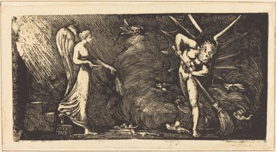 Muž zametající tlumočnický salon, c. 18201822. od William Blake