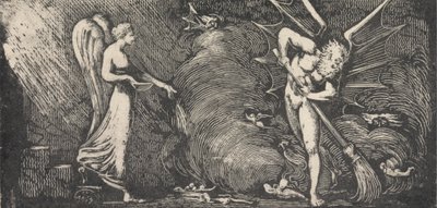 Muž, který zametá tlumočnický salon od William Blake