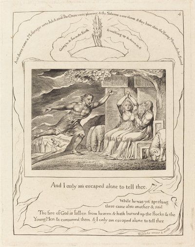 Poslové vyprávějí Jobovi o jeho neštěstí od William Blake