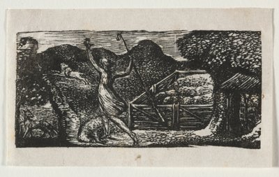 The Pastorals of Virgil, Eclogue I: The Shepherd chas away a vlka, 1821. od William Blake