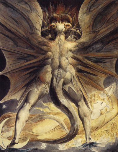 Červený drak a žena oděná sluncem, asi 1802-1805 od William Blake