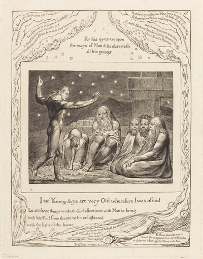 Hněv Elihu od William Blake