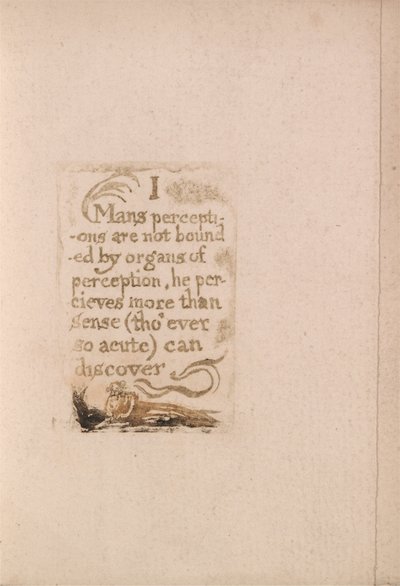 Neexistuje žádné přirozené náboženství, deska 10, I Mužské vnímání není ohraničené ... .  (Bentley b3) od William Blake