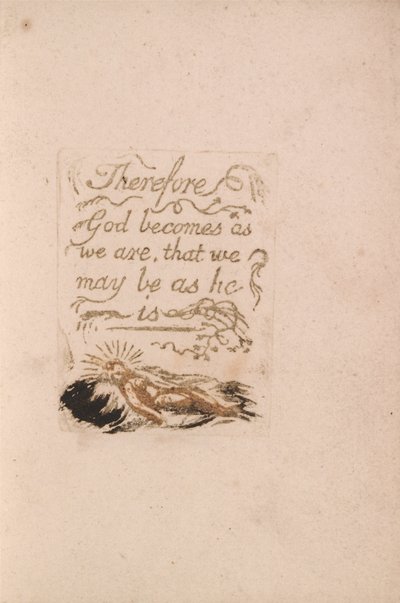Neexistuje žádné přirozené náboženství, talíř 9, proto se Bůh stává. . . . (Bentley b12) od William Blake
