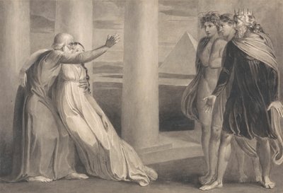 Tiriel podporuje umírajícího Myratanu a proklíná jeho syny od William Blake