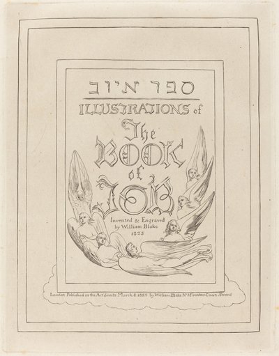 Titulní strana rytých ilustrací ke knize Job od William Blake