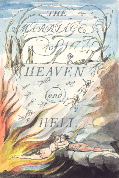 Titulní strana, z Manželství nebe a pekla od William Blake