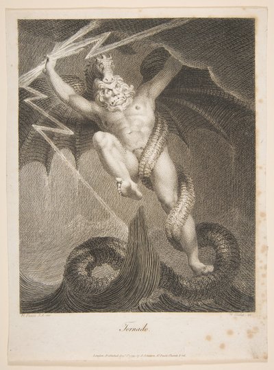 Tornado-Zeus Battleing Typhon Erasmus Darwin, Botanická zahrada, 1. srpna 1795. od William Blake