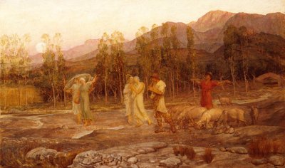 Pastorační, vzpomínka na údolí Sparty (olej na plátně) od William Blake Richmond