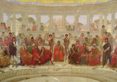 Audience v Athénách během Agamemnona od Aischyla, 1884 od William Blake Richmond
