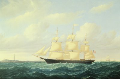 Kliprová loď "Dashing Wave" u Boston Light od William Bradford