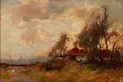 A Farm Steading (olej na plátně) od William Bradley Lamond