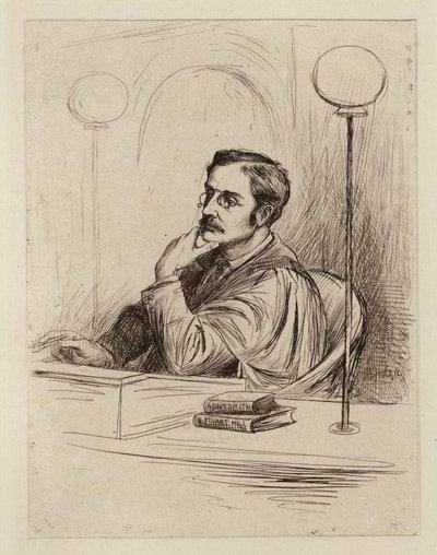 Joseph Shield Nicholson, profesor obchodní a politické ekonomie a obchodního práva (rytina) od William Brassey (after) Hole