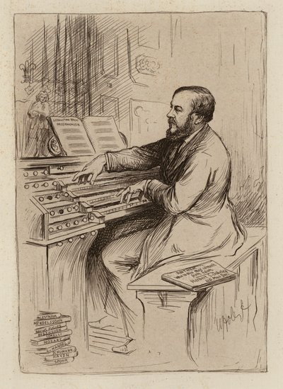 Sir Herbert Oakeley, profesor hudby (rytina) od William Brassey (after) Hole
