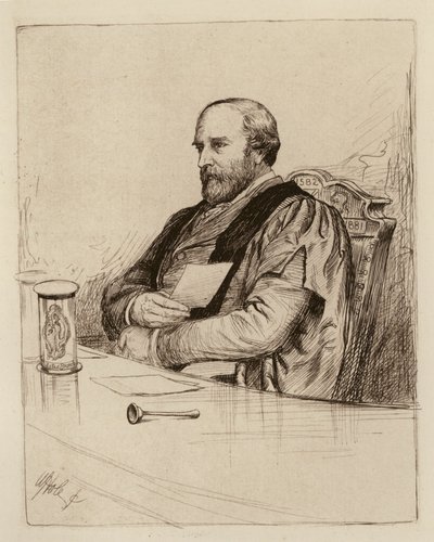 Thomas Grainger Stewart, profesor praktické fyziky (rytina) od William Brassey (after) Hole