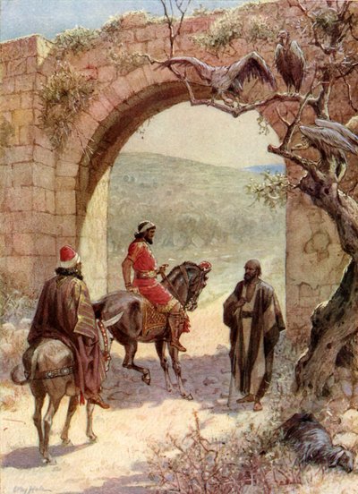 Achab a Eliáš se setkávají - Bible od William Brassey Hole
