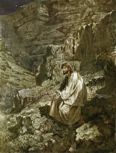 Čtyřicet dní v poušti, pokoušeni Satanem od William Brassey Hole