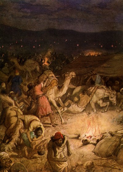 Gedeon v táboře Midianitů - Bible od William Brassey Hole