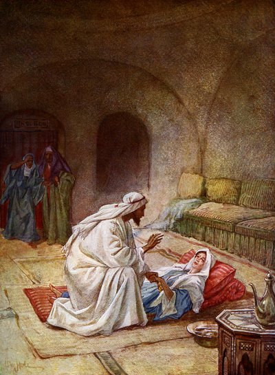 Ježíš uzdravuje nemocnou dívku - Bible od William Brassey Hole