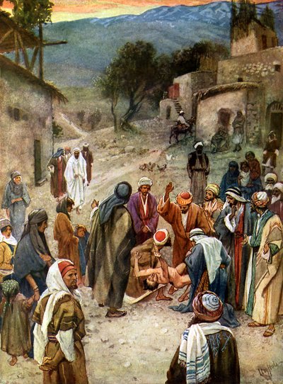 Ježíš odstraňuje zlého ducha - Bible od William Brassey Hole