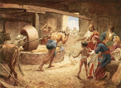 Samson brousící ve vězení v Gaze od William Brassey Hole